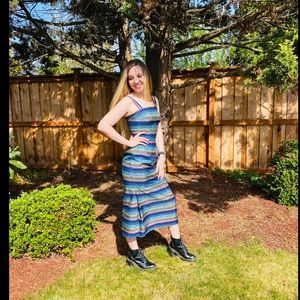 50’s JERRY PARNIS Stars Moon Print Striped Pencil Dress Mid Century Dress S